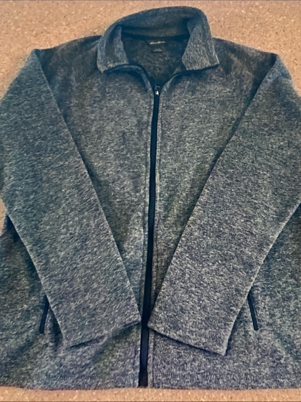 Eddie Bauer Heathered Charcoal Full-Zip Bomber Jacket